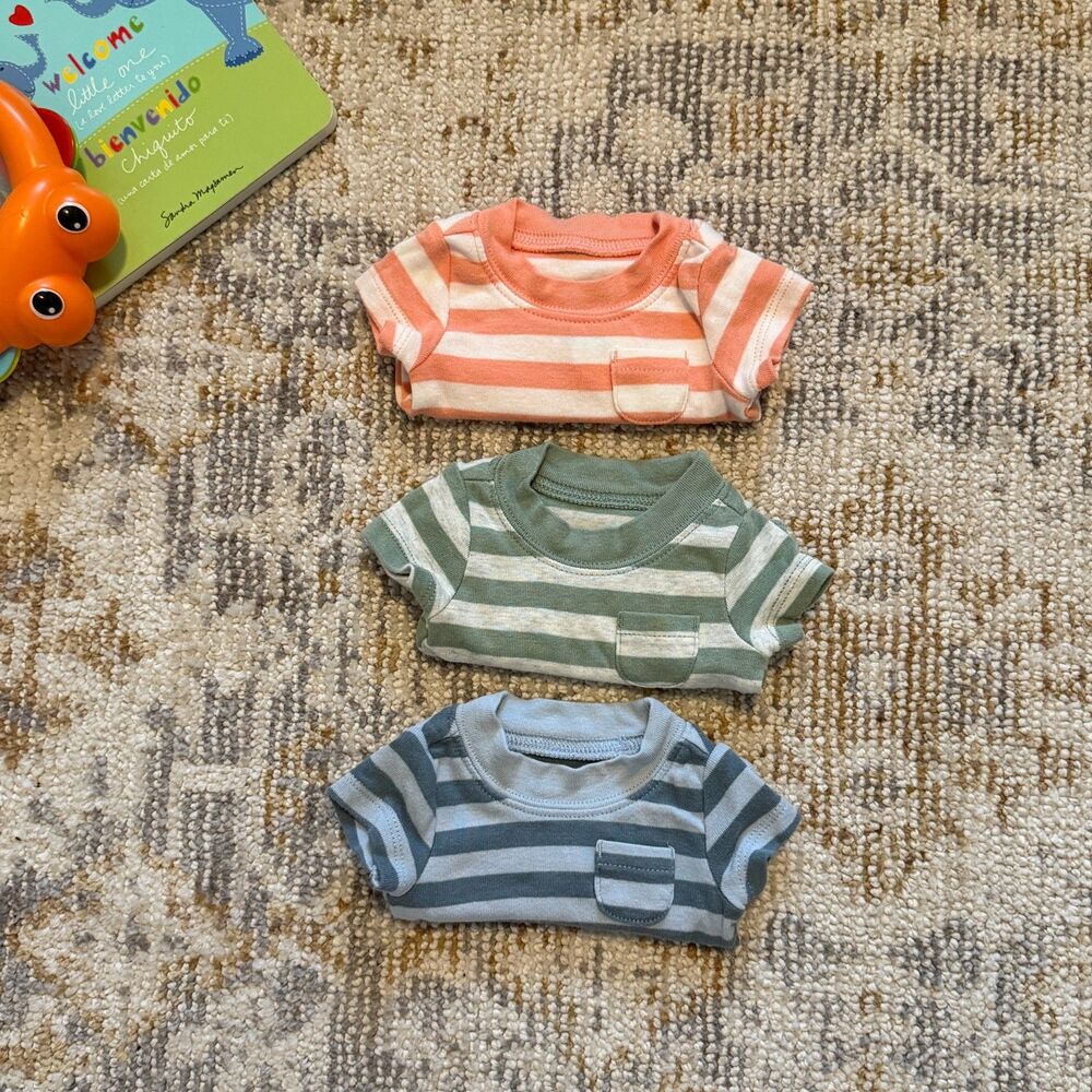 Carter's Child of Mine Preemie Striped Bodysuit Lot 3pc